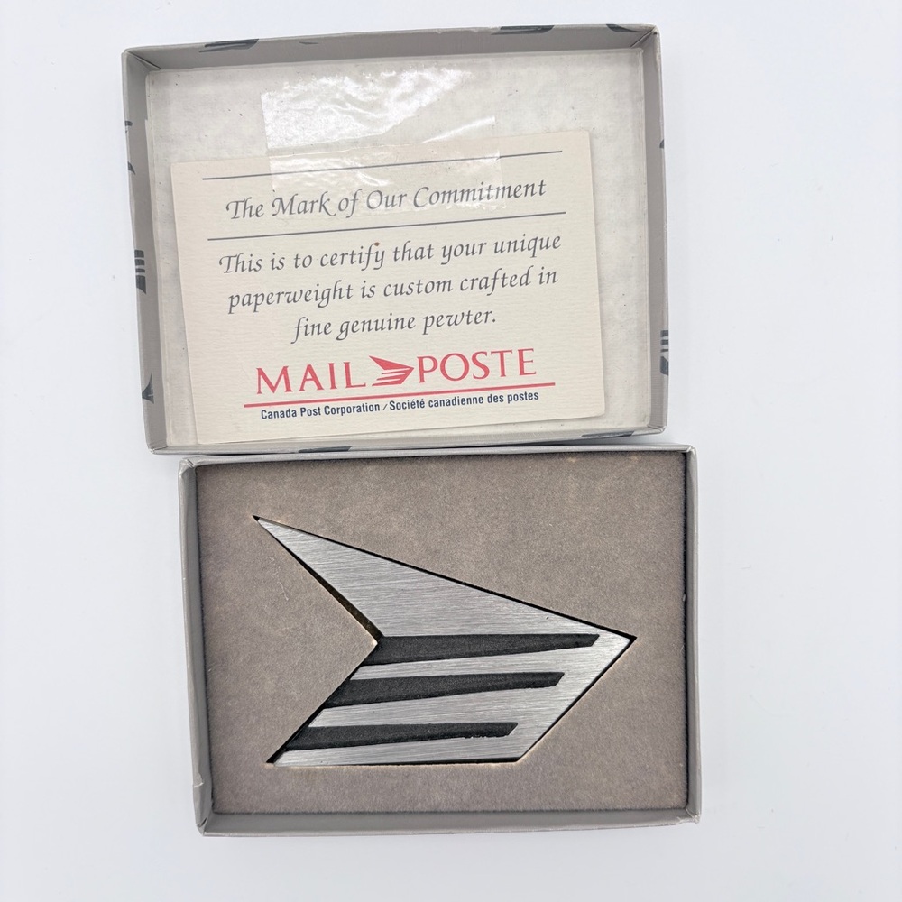 Canada Post Corporation Logo - Genuine Pewter Paperweight
